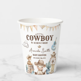 Vasos De Papel Nuestro pequeño Cowboy Wild West Baby Shower