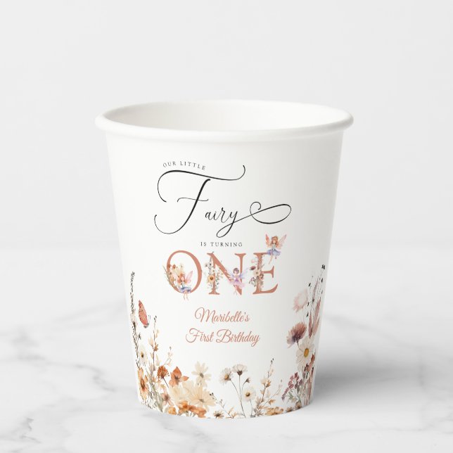 Vasos De Papel Nuestro pequeño jardín floral de hadas (Anverso)