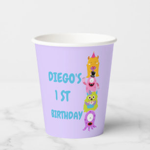 Vasos De Papel Nuestro pequeño monstruo se está volviendo uno
