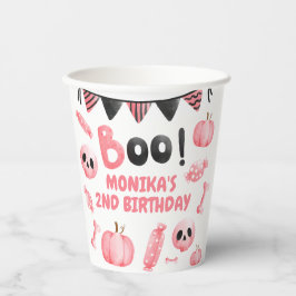 Vasos De Papel Nuestro pequeño novio dos Chicas rosados cumpleaño