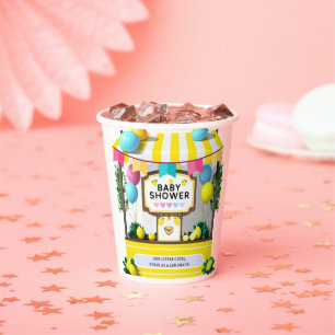 Vasos De Papel Nuestro pequeño y cortito stand de Baby Shower