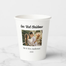 Vasos De Papel Nuestro primer nombre de foto de la pareja de Navi