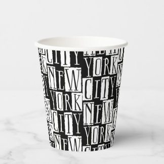 Vasos De Papel Nueva York Manhattan Moda de Deco Blanco y Negro