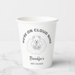 Vasos De Papel Nueve Sexo Neutral Baby Shower Teddy Bear