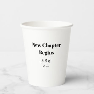 Vasos De Papel NUEVO CAPÍTULO COMIENZA nombre de la pareja boda L