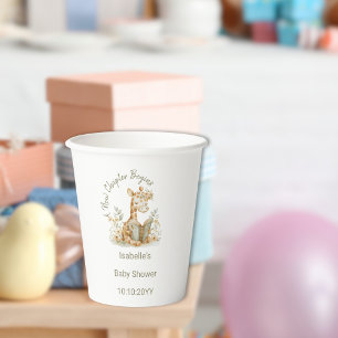 Vasos De Papel Nuevo capítulo inicia Baby Shower de guiraffe Stor
