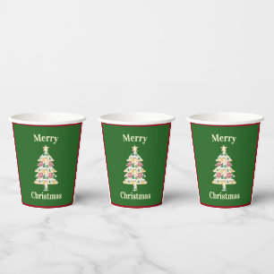 Vasos De Papel Nuevo México Ornamentos de Navidad Zia Azul Verde 