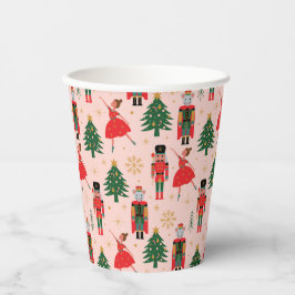 Vasos De Papel Nutcracker y Ballerina Cute Navidades Rosa