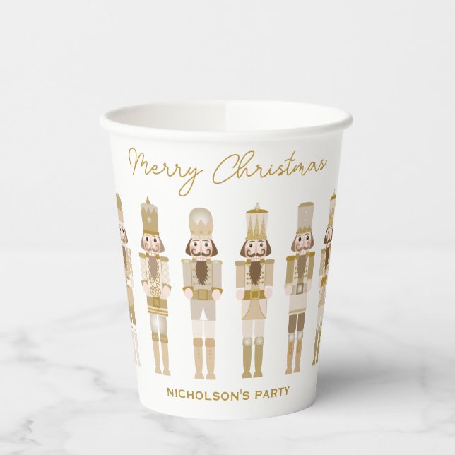 VASOS DE PAPEL NUTCRACKERS DE NAVIDADES DE ORO (Izquierda)