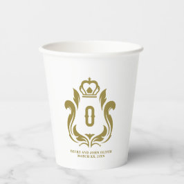 Vasos De Papel O Escudo de oro inicial taza de papel