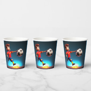 Vasos De Papel "Objetivo: La Patada Perfecta del Niño Animado"