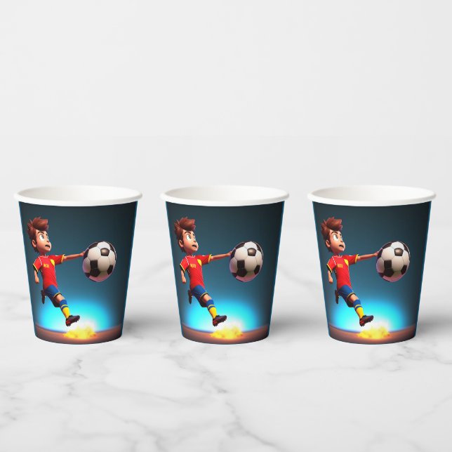 Vasos De Papel "Objetivo: La Patada Perfecta del Niño Animado" (Multi)