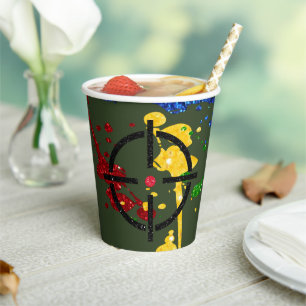 Vasos De Papel Objetivos de purpurina Fiesta Paintball