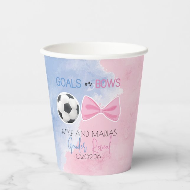 Vasos De Papel Objetivos o reverencias de género revelan fiesta (Anverso)