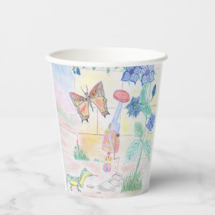 Vasos De Papel Obra de arte de niños personalizados, juguete de d