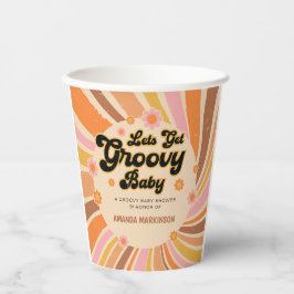 Vasos De Papel Obtengamos Groovy Retro Baby Shower