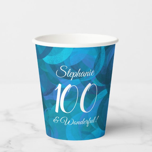 Vasos De Papel Ocean Blue 100 y la maravillosa fiesta de cumpleañ (Anverso)