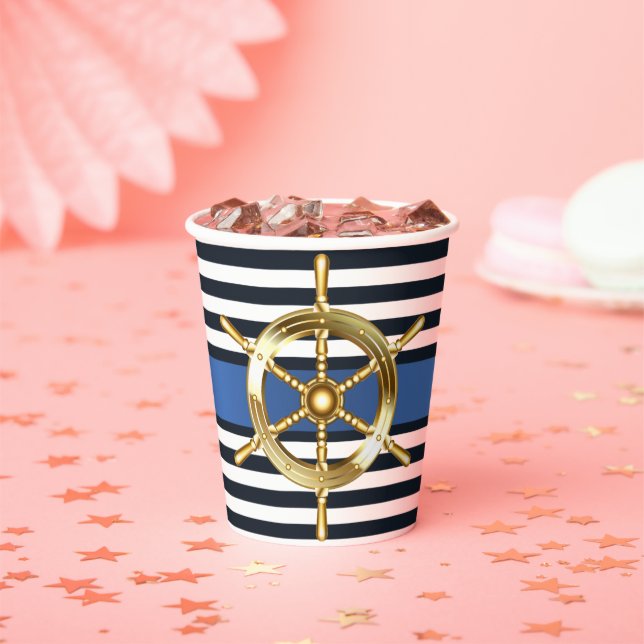 Vasos De Papel Ocean Blue Under the Sea Kawaii Whale Baby Shower (in situ)