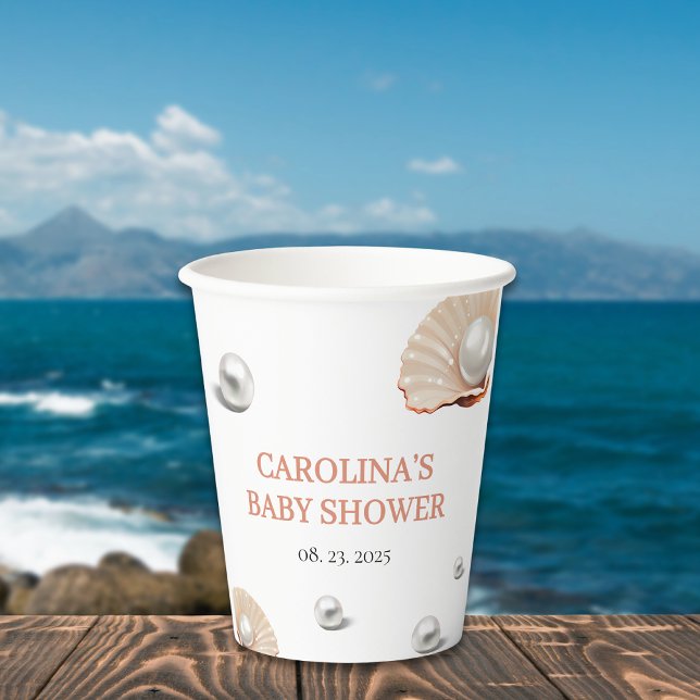 Vasos De Papel Océan una pequeña perla bajo la ducha de bebé. (Subido por el creador)