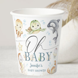 Vasos De Papel Ocean Under The Sea Baby Shower Gender Neutral