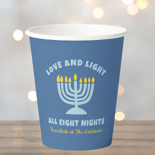 Vasos De Papel Ocho noches judías de "amor y luz" en Hanukkah