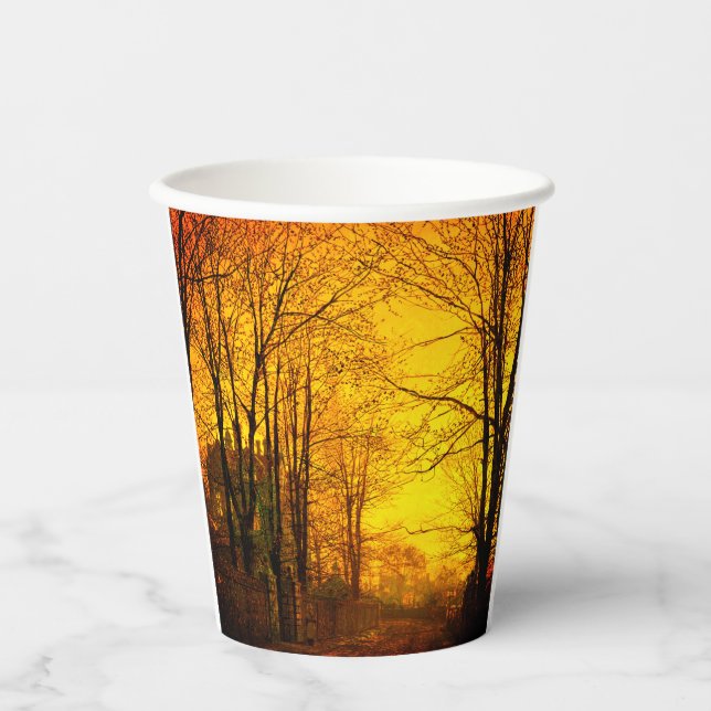 Vasos De Papel Octubre después del glow John Atkinson Grimshaw (Anverso)