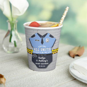 Vasos De Papel Oficial de policía Baby Shower