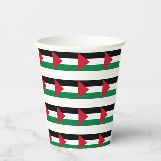 Vasos De Papel oficialmente bandera del Estado de Palestina (Anverso)