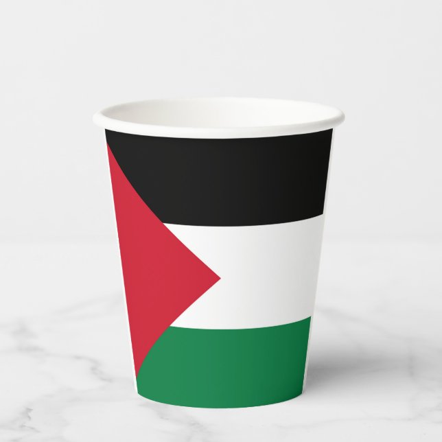 Vasos De Papel oficialmente bandera del Estado de Palestina (Anverso)