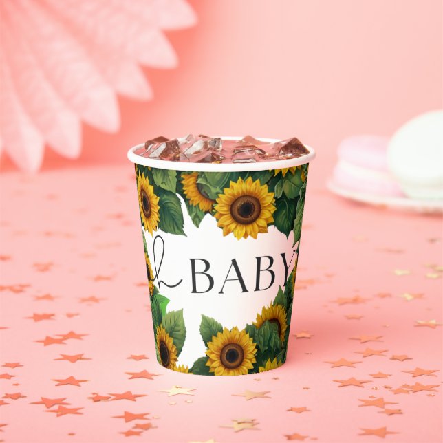 Vasos De Papel "Oh Baby" Baby Shower elegante y moderno (in situ)