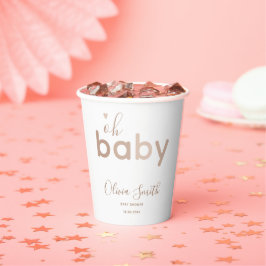 Vasos De Papel Oh Baby Beige Neutral