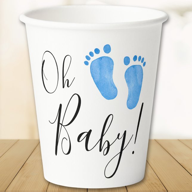 Vasos De Papel Oh Baby Blue Feet Baby Shower (Subido por el creador)
