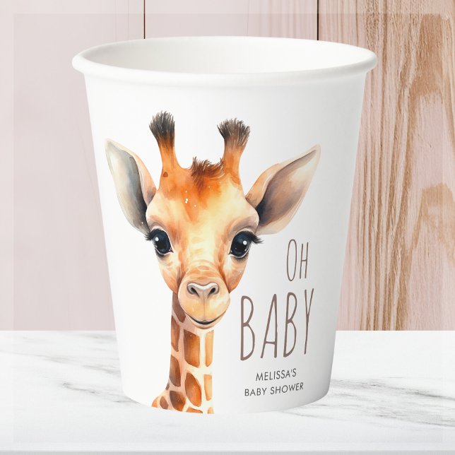 Vasos De Papel Oh Baby Giraffe Baby Shower (Subido por el creador)