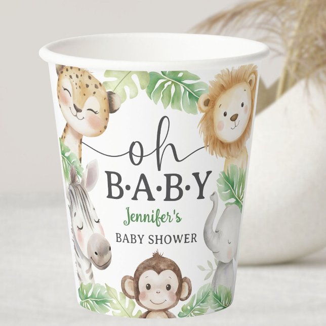 Vasos De Papel Oh Baby Jungle Baby Shower Safari Animals  (Subido por el creador)