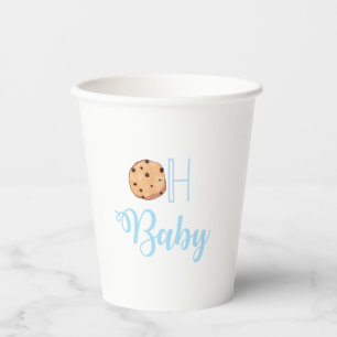 Vasos De Papel Oh Baby Leche y Galletas azul Fiesta de Bebé