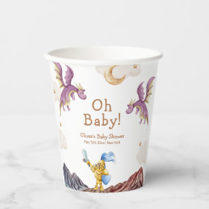 Vasos De Papel Oh Baby Medieval Fairytale Dragon Boy Baby Shower