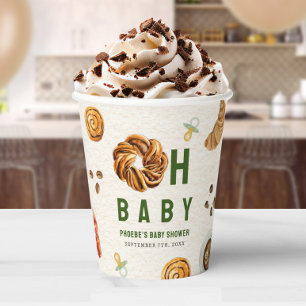 Vasos De Papel Oh Baby Pastries y Pacificadores Baby Shower