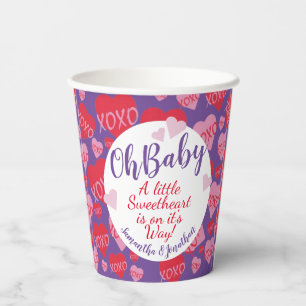 Vasos De Papel Oh Baby Pink Red Hoyers Baby Shower Purple