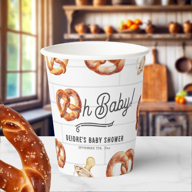Vasos De Papel Oh Baby Pretzels y Pacificadores Neutral Baby Show (Subido por el creador)