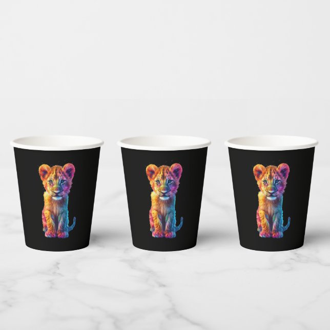 Vasos De Papel Oh Bebé Cachorro de Gran Gato  (Multi)