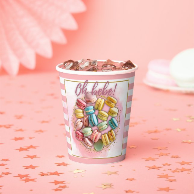 Vasos De Papel Oh bebe French Patisserie Baby Shower (in situ)