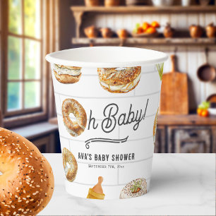 Vasos De Papel Oh Botellas Bebé y Bagels Baby Shower Brunch