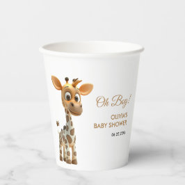 Vasos De Papel Oh Boy Baby Giraffe Cute Boy Baby Shower