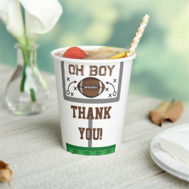 Vasos De Papel Oh Boy Football Baby Shower