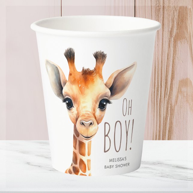 Vasos De Papel Oh Boy Giraffe Baby Shower (Subido por el creador)