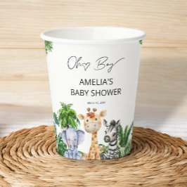 Vasos De Papel Oh Boy Greenery Jungle Safari Baby Shower