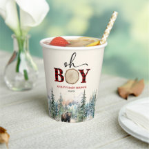 Oh Boy Lumberjack Woodland Forest Bear Baby Shower