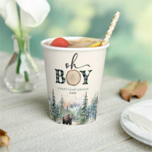 Oh Boy Lumberjack Woodland Forest Bear Baby Shower