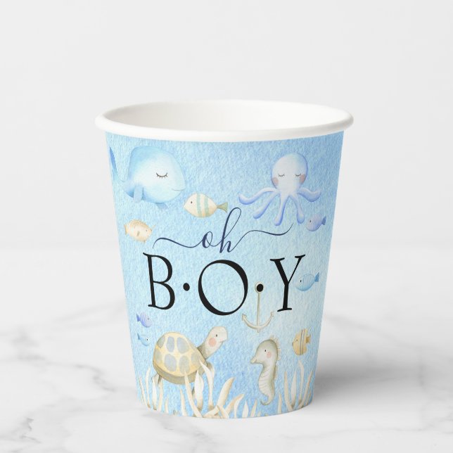 Vasos De Papel Oh Boy Under the Sea Baby (Anverso)