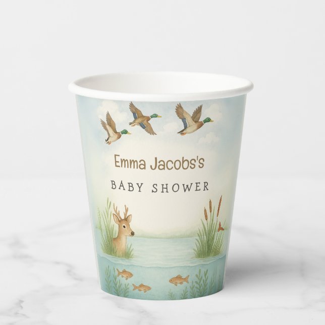 Vasos De Papel ¡Oh, chico! Woodland Baby Shower (Anverso)